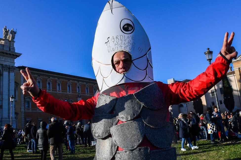 sardine a san giovanni Roma dicembre 2019