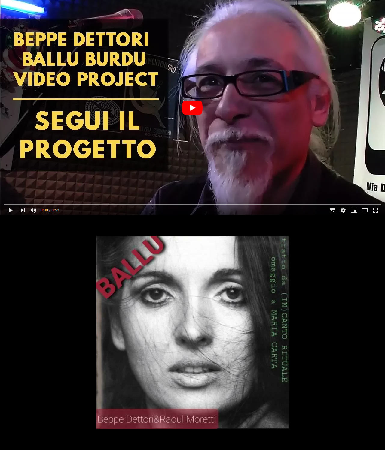 Beppe Dettori & Raoul Moretti “BALLU” anticipa l’album  “(IN) CANTO RITUALE – Omaggio a Maria Carta” in uscita il 27 marzo