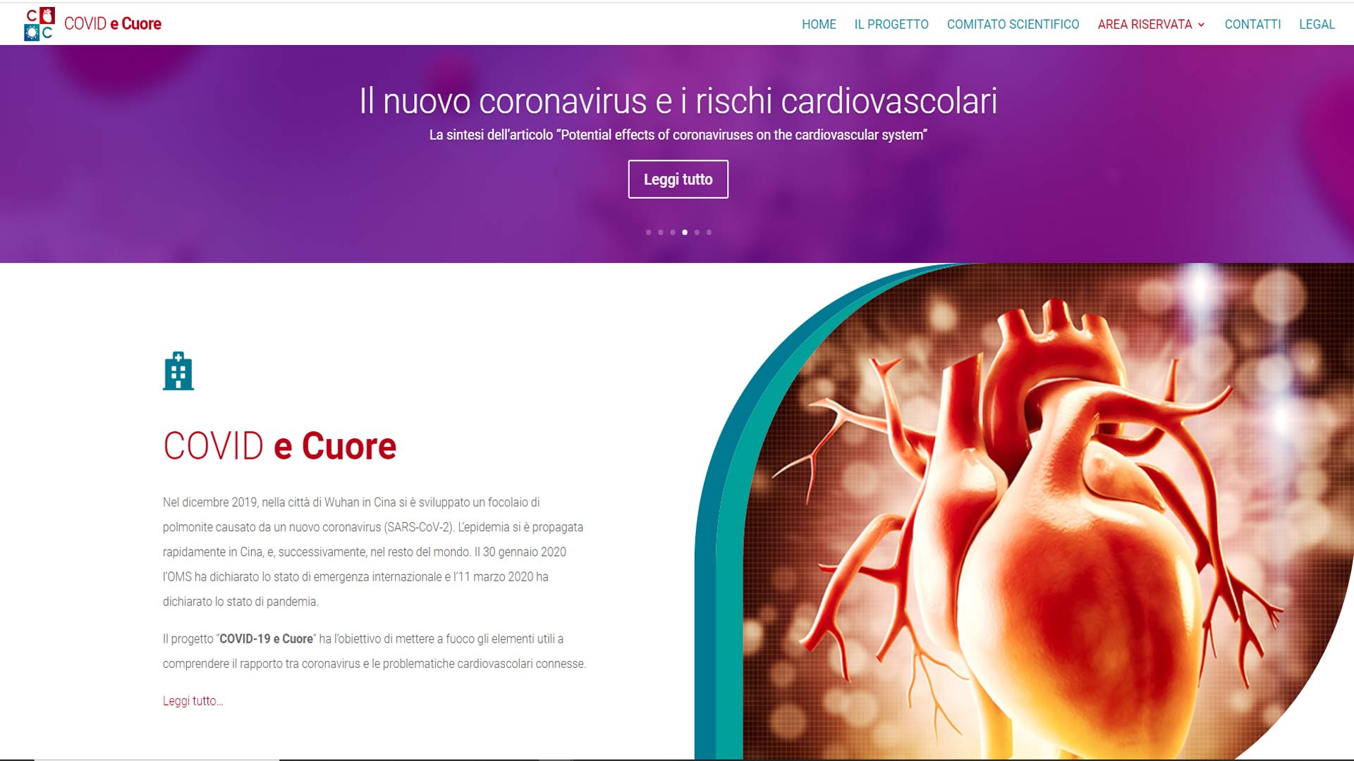 “Covid-19 e cuore”: un portale web per restare sempre aggiornati